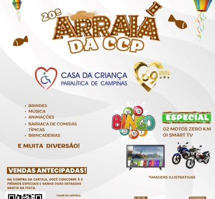 Casa da Criança Paralítica de Campinas marca seu Arraiá para  8 de julho