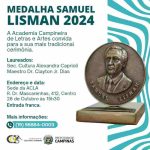 Medalha Samuel Lisman 2024 homenageia Alexandra Caprioli e maestro Clayton Jr. Dias