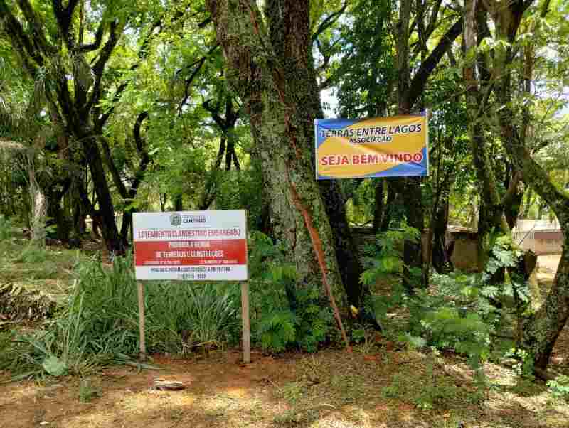 Mais 5 loteamentos clandestinos na APA Campinas recebem placas de embargo