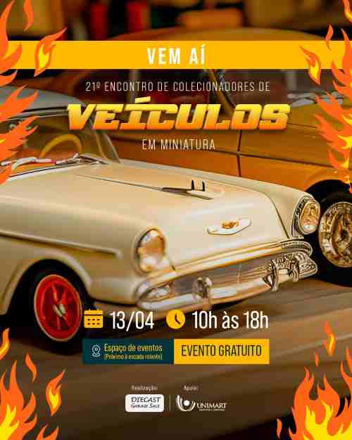 Unimart Shopping promove em abril exposição de miniaturas de carros e stand-up comedy