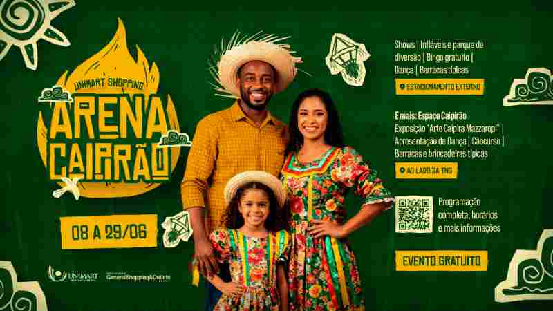 “Arena Caipirão” em shopping tem programação até o fim de junho