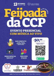Casa da Criança Paralítica inicia vendas para a feijoada solidária 1 Feijoada CCP Cartaz de Divulgacao setembro 2025