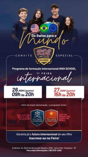 Colégio RDS Swiss realiza feira internacional gratuita em novembro