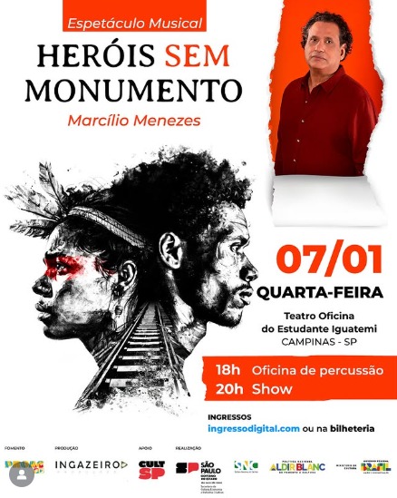 “Heróis sem Monumento” tem apresentação gratuita dia 07 de janeiro, no Teatro Oficina do Estudante Iguatemi