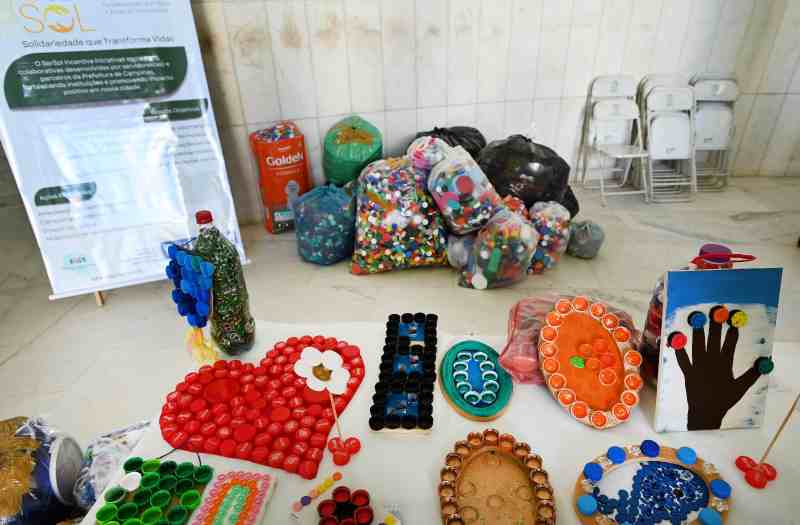 Tampinhas plasticas arrecadadas Carlos Bassan Arquivo PMC
